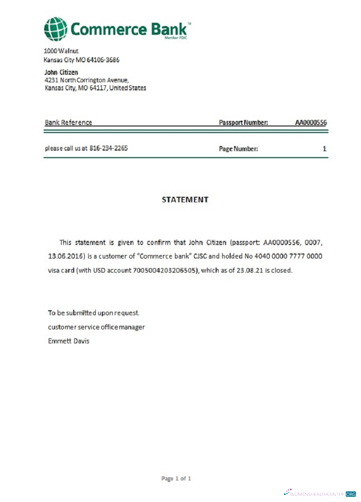 Download USA Commerce bank closure reference Photoshop template